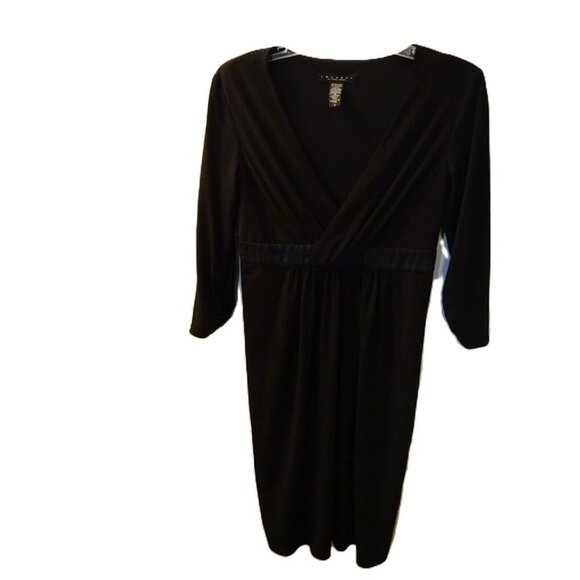 Laundry by Shelli Segal Pre-Loved Black Knee Length 3/4 Sleeve Poly‎ Blend Dress - Picture 2 of 6